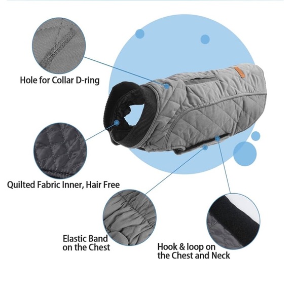 Insulated Quilted Winter Dog Coat - Picture 9 of 10